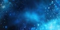 Abstract Blue Network Background with Glowing Points. Royalty Free Stock Photo