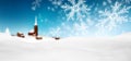 Abstract Blue Background Panorama Winter Landscape with Falling Royalty Free Stock Photo