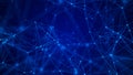 Abstract blue background. Plexus effect. Network connection structure. 3D rendering Royalty Free Stock Photo