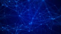 Abstract blue background. Plexus effect. Network connection structure. 3D rendering Royalty Free Stock Photo