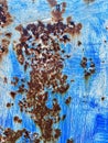 Abstract blue background with rust. Royalty Free Stock Photo