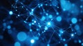 abstract blue background showing network nodes, representing modern communication and connectivity in business Royalty Free Stock Photo