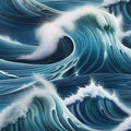 abstract blue background with smooth lines and waves. 3d rendering.Seamless pattern with blue sea waves. Royalty Free Stock Photo