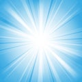 Abstract blue background with sun ray. Summer vector illustration Royalty Free Stock Photo