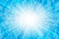 Abstract blue background with sun ray. Summer vector illustration Royalty Free Stock Photo