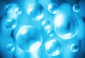 Abstract blue background with transparent 3d bubbles Royalty Free Stock Photo