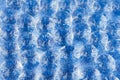 Abstract blue background with transparent glass balls on glitter backdrop, texture, pattern. Royalty Free Stock Photo