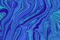 Abstract Blue Background Or Wallpaper Design With Marbled Lines Pattern, Fancy Colorful And Bold Graphic Art