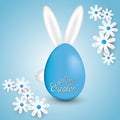 Abstract background with daisies Easter eggs and bunny ears Royalty Free Stock Photo
