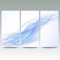 Abstract blue banners set, wave vector design Royalty Free Stock Photo