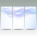 Abstract blue banners set, wave vector design Royalty Free Stock Photo