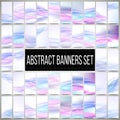 Abstract blue banners set, wave vector design Royalty Free Stock Photo