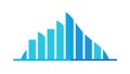 Abstract Blue Bar Graph Mountain Peak, vector design Generative AI Royalty Free Stock Photo