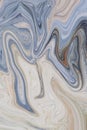 Abstract blue, beige, ivory, brown liquid marble background. Elegant wavy marble stone backdrop.