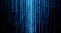Abstract blue binary code background, matrix data rain, technology concept, digital information, computer programming, Royalty Free Stock Photo