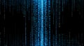 Abstract blue binary code background, matrix data stream, technology concept, digital information, computer programming, Royalty Free Stock Photo