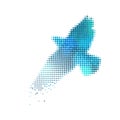 Abstract blue bird made of blue dots. Vector illustration Royalty Free Stock Photo