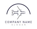 Abstract airplane logo on a white background