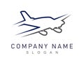 Abstract airplane logo on a white background