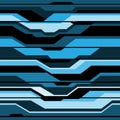 Abstract blue black line cyber futuristic seamless pattern design modern technology background vector