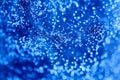 Abstract blue bokeh texture background. Drop on spider web Royalty Free Stock Photo