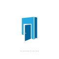 Abstract Blue book with an open door Royalty Free Stock Photo