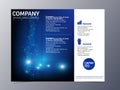 Abstract blue brochure design template vector tri-fold Royalty Free Stock Photo