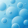 Abstract blue bubbles background element for web design and digital art with soft gradients and light reflections Royalty Free Stock Photo