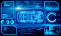 Abstract blue car interface background Royalty Free Stock Photo