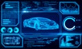 Abstract blue car interface Royalty Free Stock Photo