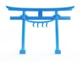 An abstract blue chinese gate