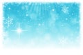 Abstract blue Christmas background with stars, snowflakes and li Royalty Free Stock Photo