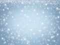 Christmas winter sky background with crystal snowflakes and stars