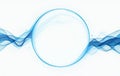 Abstract Blue Circle Frame with Wavy Lines Royalty Free Stock Photo