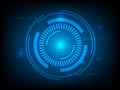 Abstract Blue Circle technology innovation background, futuristic circle global concept background Royalty Free Stock Photo