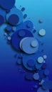 Abstract blue circles on gradient background isolated on transparent background Royalty Free Stock Photo