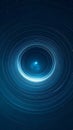 Abstract Blue Circular Light Trails with Glowing Center Effect Royalty Free Stock Photo