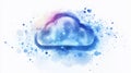 Abstract Blue Cloud Technology Illustration with Dynamic Digital Design Royalty Free Stock Photo