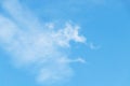 Abstract Blue clouds scattered across the sky by small cloud. Royalty Free Stock Photo