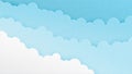 Abstract blue clouds in the sky background in paper cut style. Paper art origami made cloudscape layer. Vector illustration design Royalty Free Stock Photo