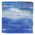 Abstract blue color acrylic and watercolor painting. Monotype template. Canvas texture background