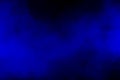 Abstract blue color smoke flowed on black background