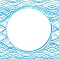 Abstract blue color water wave frame background