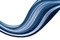 Abstract blue color wave curl strip paper on white background. Color of the year 2020. Royalty Free Stock Photo