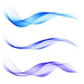 Abstract blue color wave design element. Set Blue wave Royalty Free Stock Photo