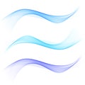 Abstract blue color wave design element. Set Blue wave Royalty Free Stock Photo