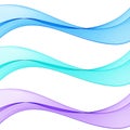 Abstract blue color wave design element. Set Blue wave Royalty Free Stock Photo