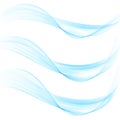 Abstract blue color wave design element. Set Blue wave Royalty Free Stock Photo