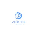 Abstract blue color wave, vortex vector logo, water new technology icon. Royalty Free Stock Photo