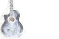 Abstract acoustic guitar on watercolor painting. Royalty Free Stock Photo